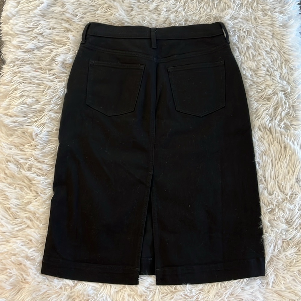 J Crew black midi denim skirt Size 6 - Picture 2 of 5